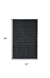4' X 6' Black Wool Hand Woven Area Rug - Homeroots - Flyclothing LLC