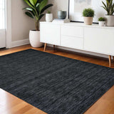 4' X 6' Black Wool Hand Woven Area Rug - Homeroots - Flyclothing LLC