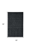 5' X 8' Black Wool Hand Woven Area Rug - Homeroots - Flyclothing LLC