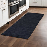 8' Runner Black Hand Woven Runner Rug - Homeroots - Flyclothing LLC