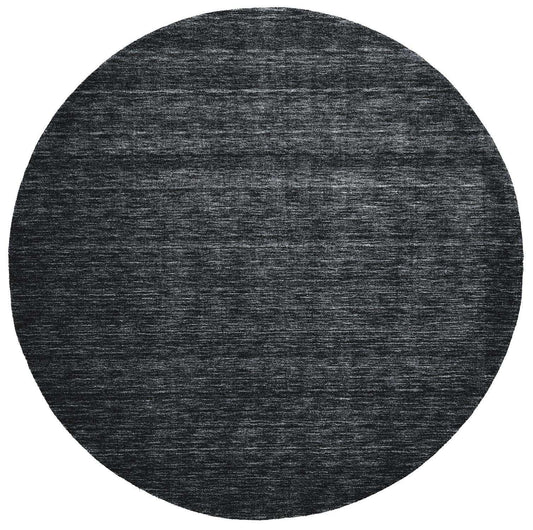 10' Black Round Wool Hand Woven Area Rug - Homeroots - Flyclothing LLC