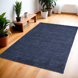 4' X 6' Blue Wool Hand Woven Area Rug - Homeroots - Flyclothing LLC