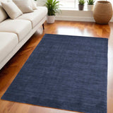 5' X 8' Blue Wool Hand Woven Area Rug - Homeroots - Flyclothing LLC