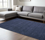 8' X 11' Blue Wool Hand Woven Area Rug - Homeroots - Flyclothing LLC