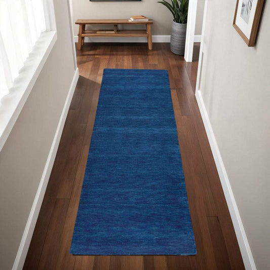 8' Runner Blue Hand Woven Runner Rug - Homeroots - Flyclothing LLC