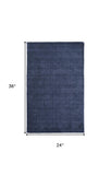 2' X 3' Blue Wool Hand Woven Area Rug