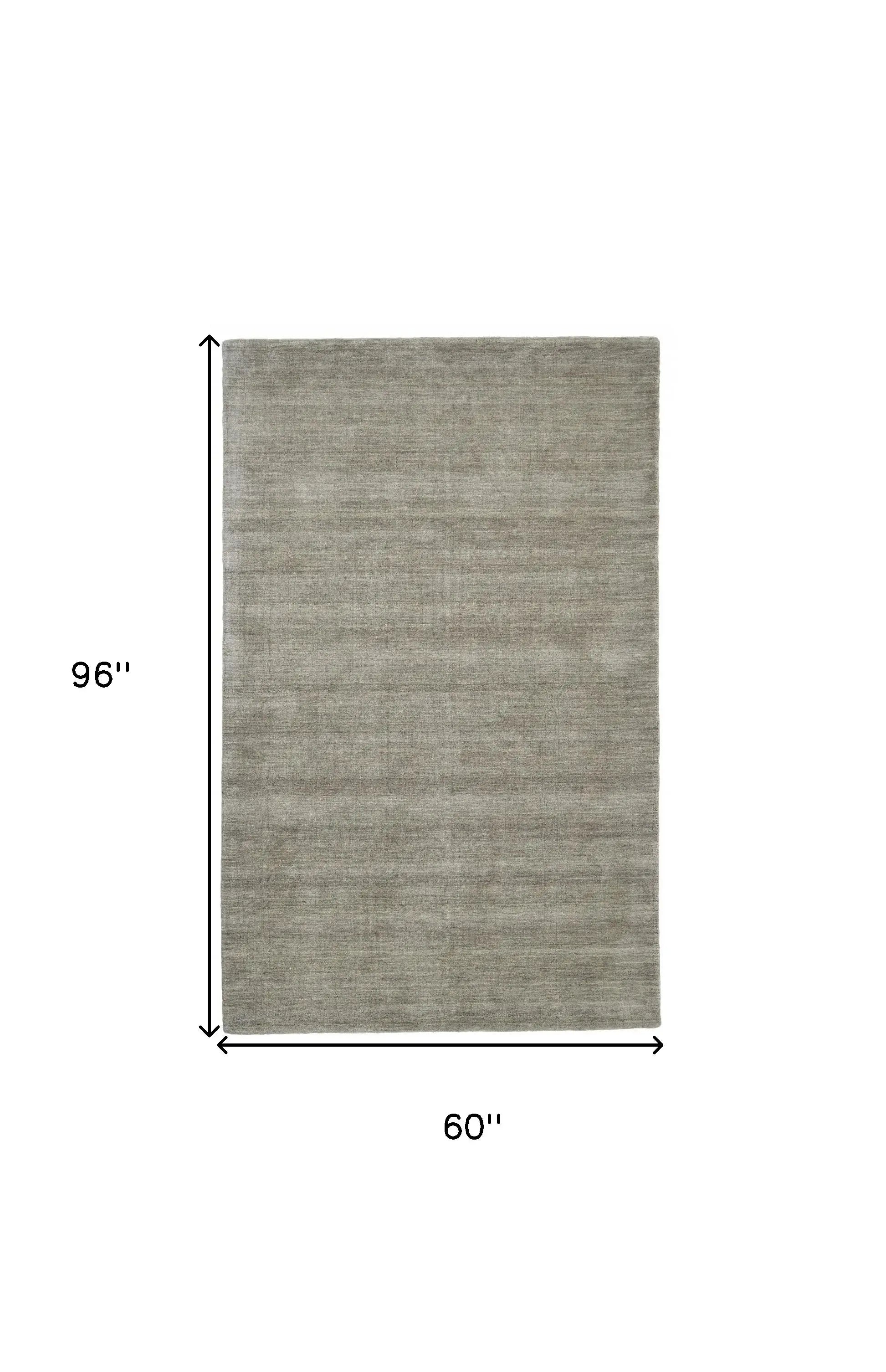 5' X 8' Gray and Ivory Wool Hand Woven Area Rug - Homeroots - Flyclothing LLC