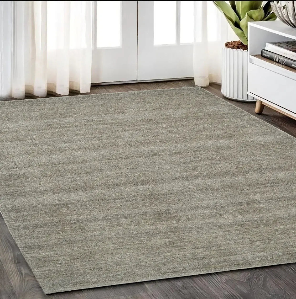 5' X 8' Gray and Ivory Wool Hand Woven Area Rug - Homeroots - Flyclothing LLC