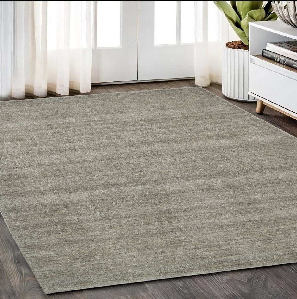 5' X 8' Gray and Ivory Wool Hand Woven Area Rug - Homeroots - Flyclothing LLC