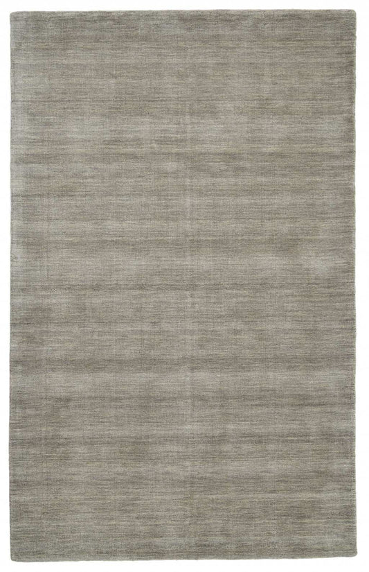 8' X 11' Gray and Ivory Wool Hand Woven Area Rug - Homeroots - Flyclothing LLC
