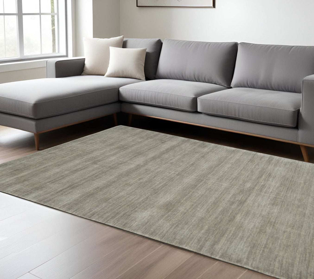 8' X 11' Gray and Ivory Wool Hand Woven Area Rug - Homeroots - Flyclothing LLC