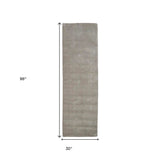 8' Runner Gray and Ivory Shag Hand Woven Runner Rug - Homeroots - Flyclothing LLC