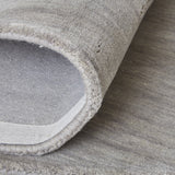 8' Gray and Ivory Round Wool Hand Woven Area Rug