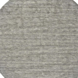 10' Gray and Ivory Round Wool Hand Woven Area Rug