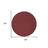 8' Red Round Wool Hand Woven Area Rug - Homeroots - Flyclothing LLC