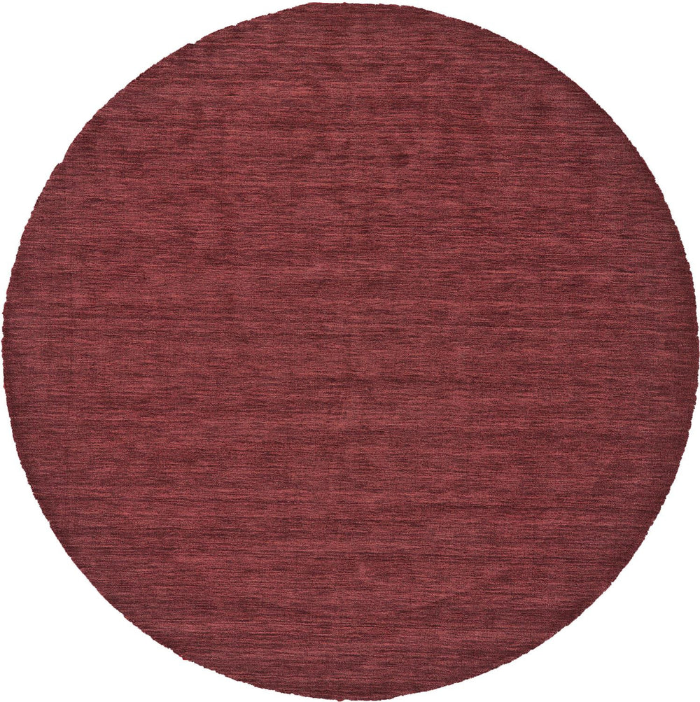 10' Red Round Wool Hand Woven Area Rug