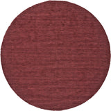 10' Red Round Wool Hand Woven Area Rug