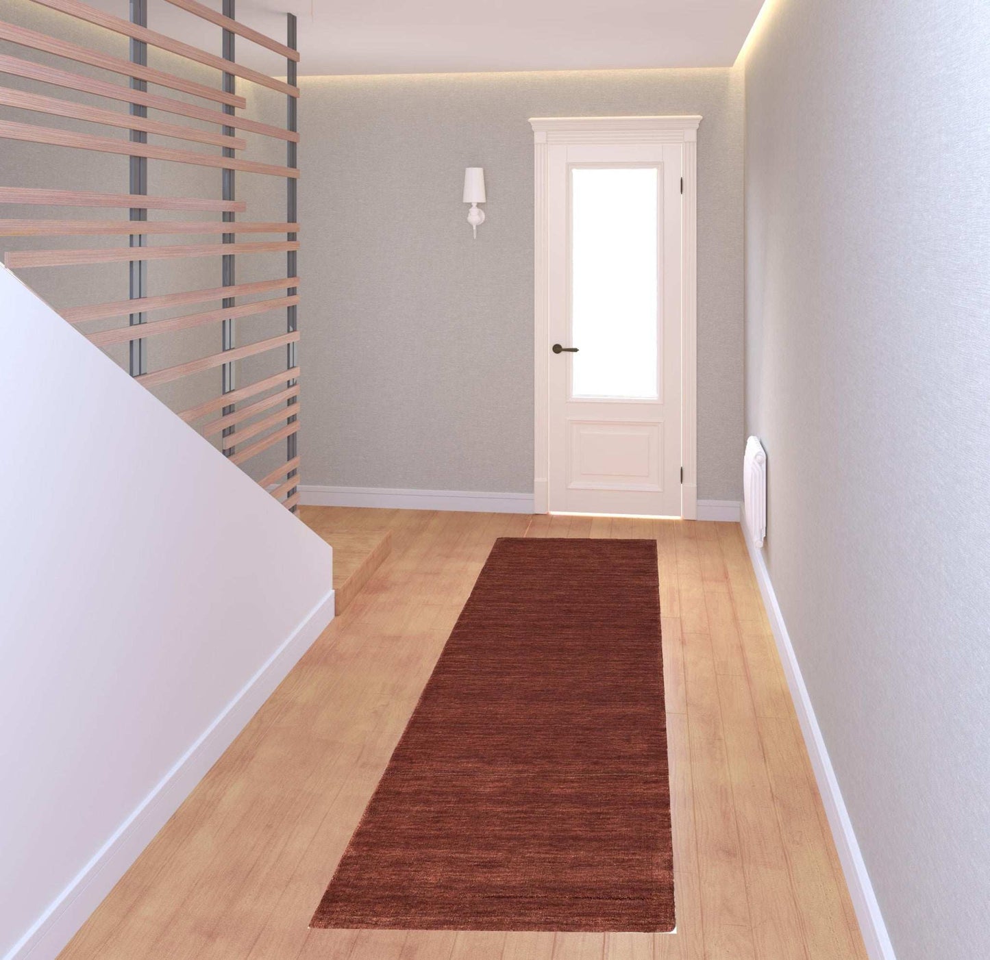 8' Orange And Red Wool Hand Woven Stain Resistant Runner Rug - Homeroots - Flyclothing LLC