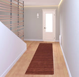8' Orange And Red Wool Hand Woven Stain Resistant Runner Rug - Homeroots - Flyclothing LLC