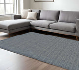 8' X 11' Blue and Gray Wool Hand Woven Area Rug - Homeroots - Flyclothing LLC