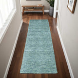 8' Runner Gray and Blue Hand Woven Runner Rug - Homeroots - Flyclothing LLC