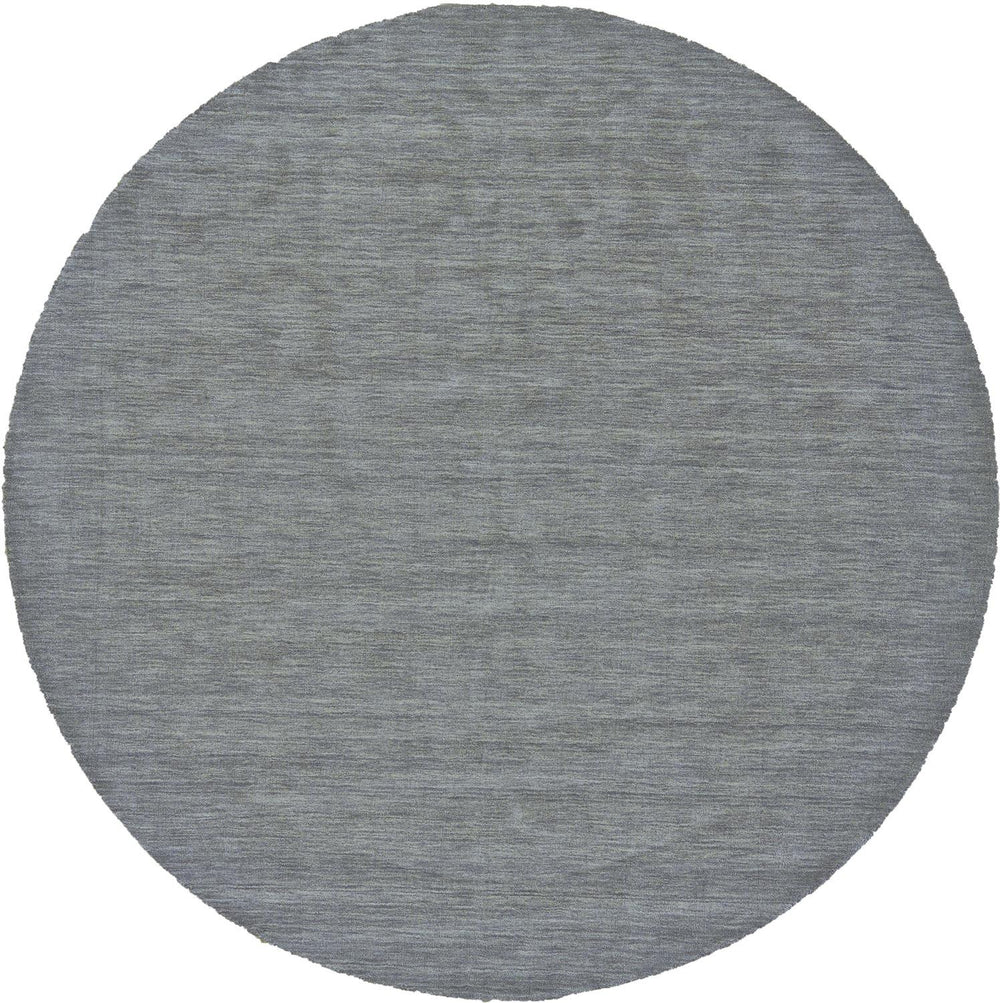 10' Blue and Gray Round Wool Hand Woven Area Rug