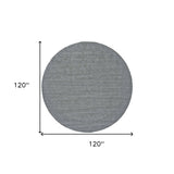 10' Blue and Gray Round Wool Hand Woven Area Rug