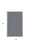 2' X 3' Blue and Gray Wool Hand Woven Area Rug