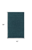 4' X 6' Blue And Green Wool Hand Woven Stain Resistant Area Rug - Homeroots - Flyclothing LLC