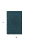 10' X 13' Blue Green Wool Hand Woven Area Rug