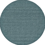8' Blue Green Round Wool Hand Woven Area Rug