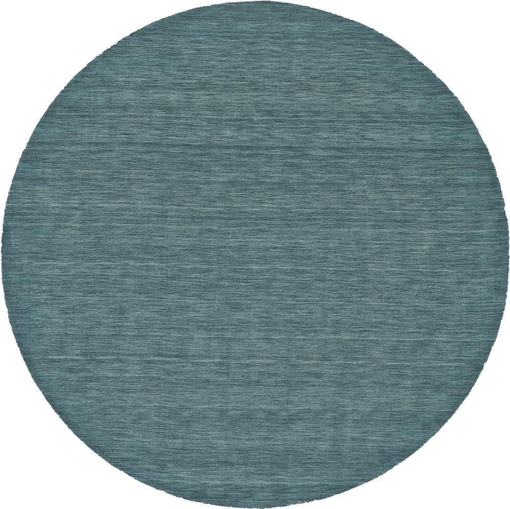 8' Blue Green Round Wool Hand Woven Area Rug