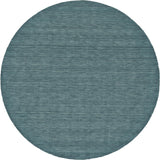 8' Blue Green Round Wool Hand Woven Area Rug