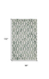 8' X 11' Ivory And Green Wool Geometric Tufted Handmade Area Rug - Homeroots - Flyclothing LLC