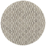 10' Ivory and Tan Round Trellis Hand Tufted Area Rug