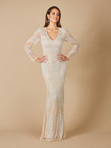 Haley Beaded Dress Nude/Ivory Bridal