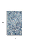 5' X 8' Blue And Ivory Wool Geometric Tufted Handmade Area Rug - Homeroots - Flyclothing LLC