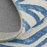 10' X 13' Blue And Ivory Wool Geometric Tufted Handmade Area Rug