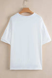 Loose Half Sleeve Hi Low Hem T Shirt - Trendsi - Flyclothing LLC