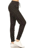 Leggings Depot Full Size Buttery Soft Polka Dot Joggers with Drawstring Plus Size - Trendsi