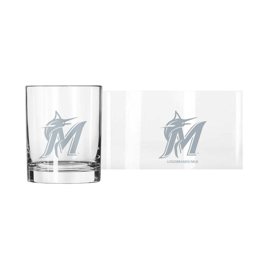 Miami Marlins 14oz Frost Rocks Glass - Logo Brands - Flyclothing LLC