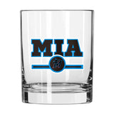 Miami Marlins 14oz Letterman Rocks Glass - Logo Brands - Flyclothing LLC