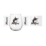 Miami Marlins 16oz Gameday Curved Beverage Glass - Logo Brands - Flyclothing LLC
