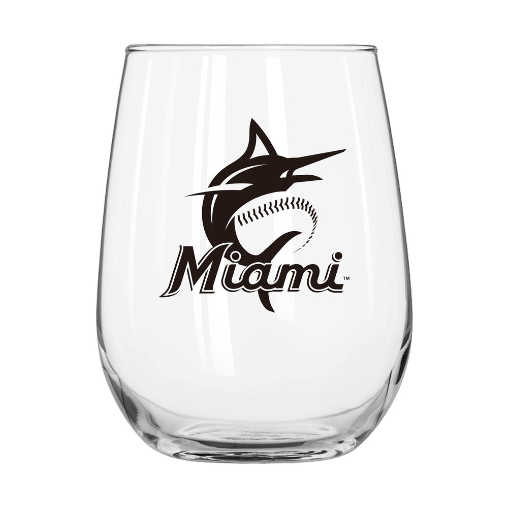 Miami Marlins 16oz Gameday Curved Beverage Glass - Logo Brands - Flyclothing LLC