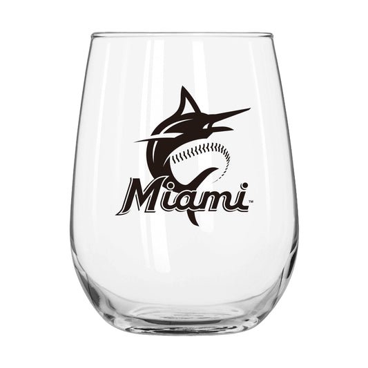 Miami Marlins 16oz Gameday Curved Beverage Glass - Logo Brands - Flyclothing LLC