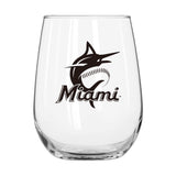 Miami Marlins 16oz Gameday Curved Beverage Glass - Logo Brands - Flyclothing LLC