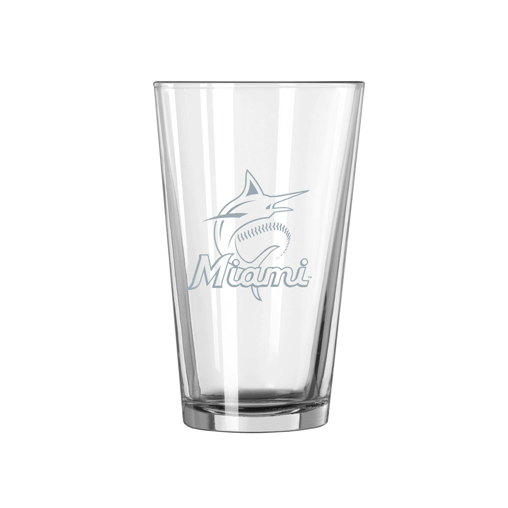 Miami Marlins 16oz Frost Pint Glass - Logo Brands - Flyclothing LLC