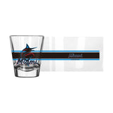 Miami Marlins 2oz Stripe Shot Glass - Logo Brands - Flyclothing LLC