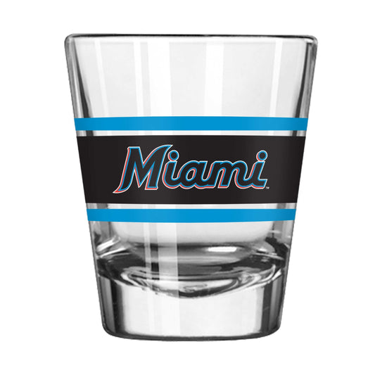 Miami Marlins 2oz Stripe Shot Glass - Logo Brands - Flyclothing LLC