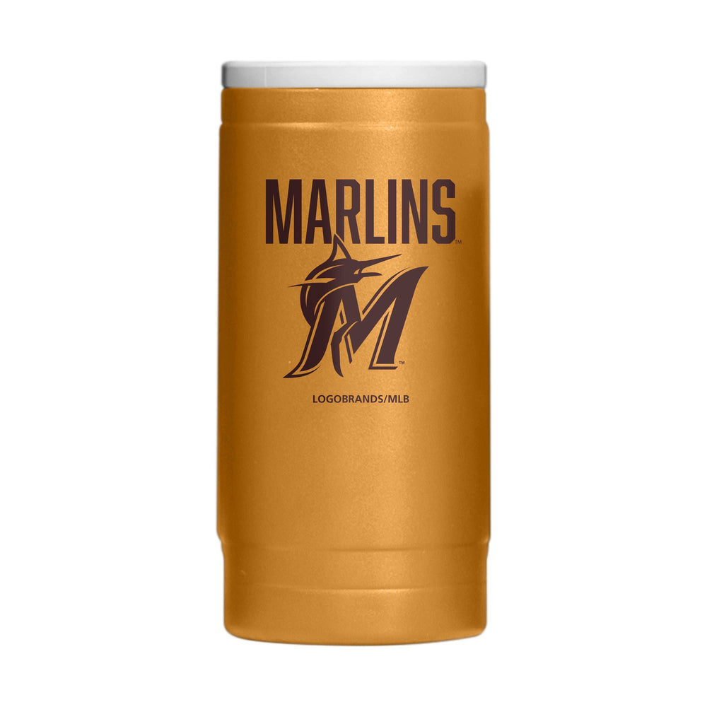 Miami Marlins Huddle Powder Coat Slim Can Coolie - Logo Brands - Flyclothing LLC